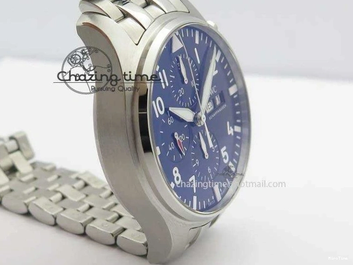 MIROTIME 0519 UrbanChic Pilot Chrono 2016 IW377714 ZF 1:1 Best Edition Blue Dial On SS Bracelet A7750 V 7272